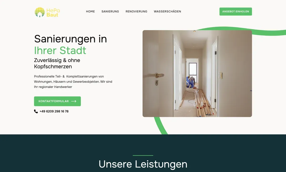 Seite Sanierung von HEPA Baut